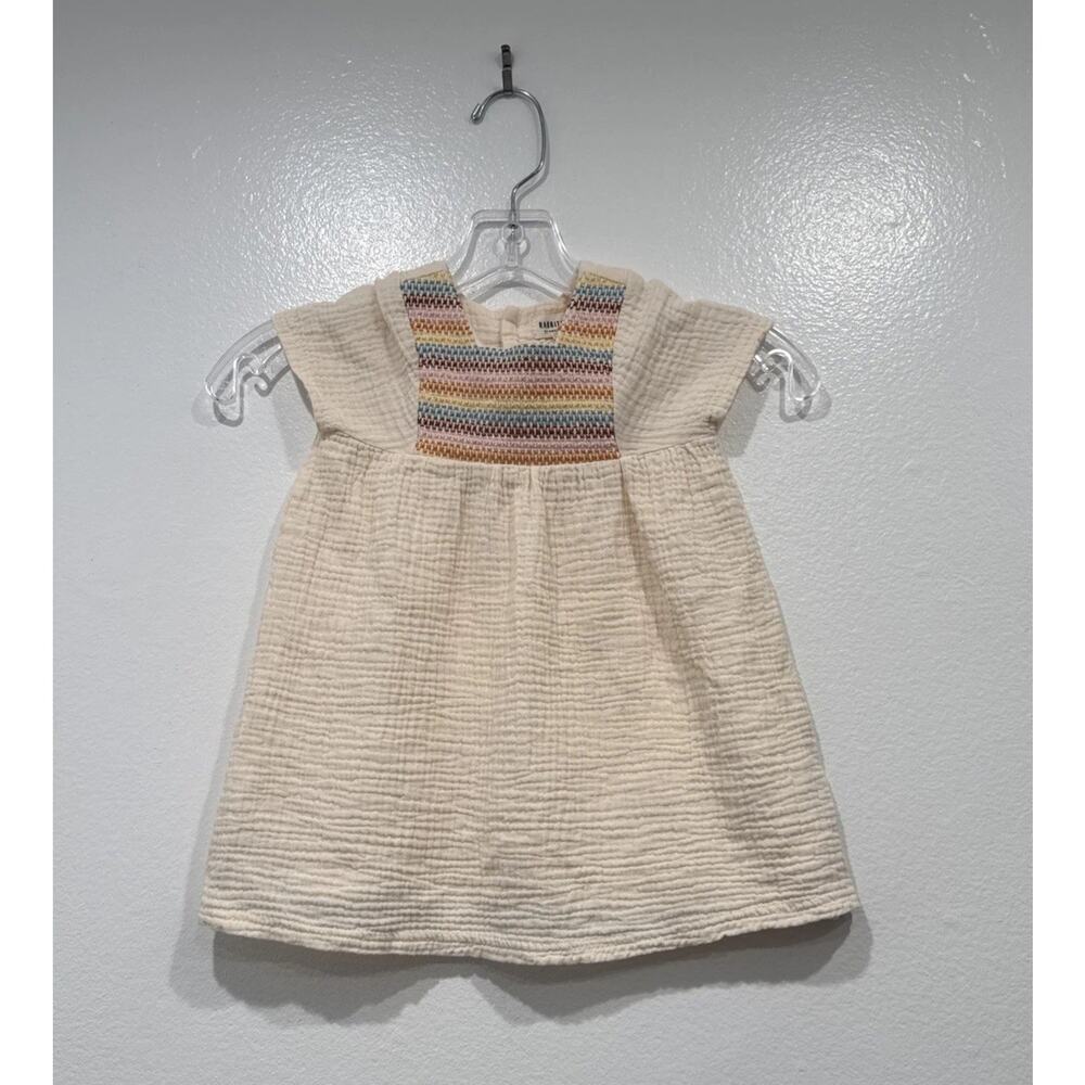 Rabbit +‎ Bear By Emily And Oliver Organic Cotton Dress 2T Embroidered Rainbow